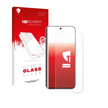 Vorderseite einer Produktverpackung mit dem Markenlogo upscreen. Daneben ist das Gerät Vivo X300 Pro mit dem zugehörigen Displ