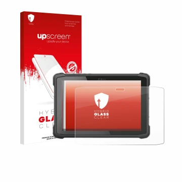 Vorderseite einer Produktverpackung mit dem Markenlogo upscreen. Daneben ist das Gerät Hematec SolidTab G99 10