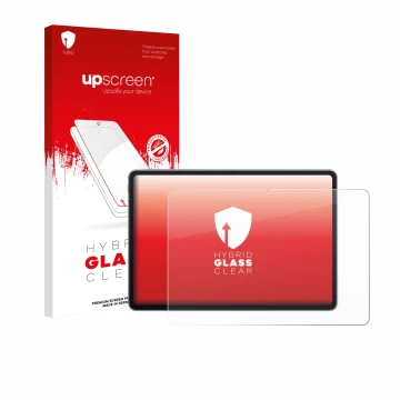 Vorderseite einer Produktverpackung mit dem Markenlogo upscreen. Daneben ist das Gerät Huawei MatePad 11.5