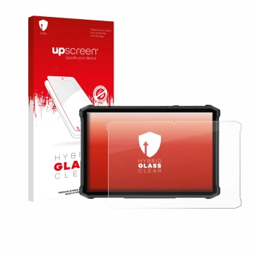 Vorderseite einer Produktverpackung mit dem Markenlogo upscreen. Daneben ist das Gerät Ulefone Armor Pad 5 Ultra mit dem zugeh