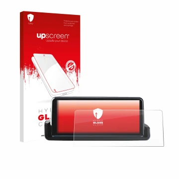 Vorderseite einer Produktverpackung mit dem Markenlogo upscreen. Daneben ist das Gerät Junsun Carplay 10.25