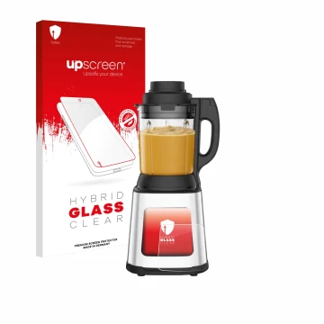 Vorderseite einer Produktverpackung mit dem Markenlogo upscreen. Daneben ist das Gerät Moulinex LM83SD10 mit dem zugehörigen D