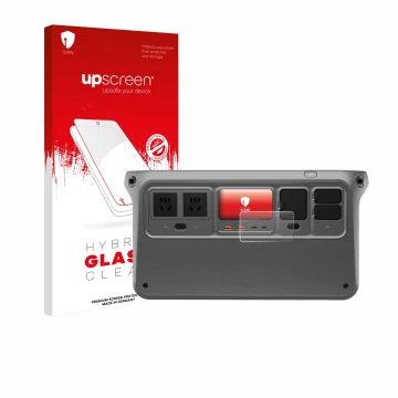 Vorderseite einer Produktverpackung mit dem Markenlogo upscreen. Daneben ist das Gerät DJI Power 1000 V2 mit dem zugehörigen D