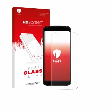 Vorderseite einer Produktverpackung mit dem Markenlogo upscreen. Daneben ist das Gerät Zebra TC22R mit dem zugehörigen Display