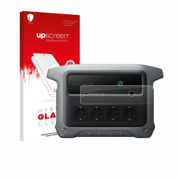 Vorderseite einer Produktverpackung mit dem Markenlogo upscreen. Daneben ist das Gerät Anker SOLIX C1000 Gen 2 mit dem zugehör