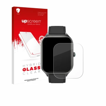 Vorderseite einer Produktverpackung mit dem Markenlogo upscreen. Daneben ist das Gerät FORRLITE Smartwatch 2.01
