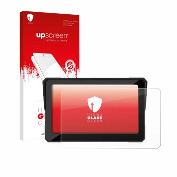 Vorderseite einer Produktverpackung mit dem Markenlogo upscreen. Daneben ist das Gerät Carpuride W702 Plus 7