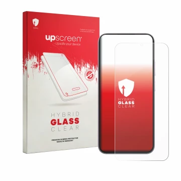 Vorderseite einer Produktverpackung mit dem Markenlogo upscreen. Daneben ist das Gerät realme C100i mit dem zugehörigen Displa