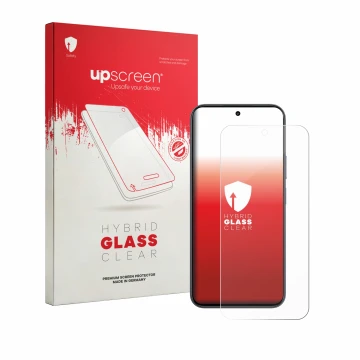 Vorderseite einer Produktverpackung mit dem Markenlogo upscreen. Daneben ist das Gerät realme 16T 5G mit dem zugehörigen Displ