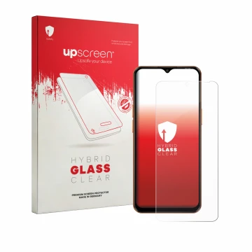 Vorderseite einer Produktverpackung mit dem Markenlogo upscreen. Daneben ist das Gerät Oscal Flat 3C mit dem zugehörigen Displ