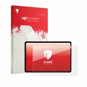 Vorderseite einer Produktverpackung mit dem Markenlogo upscreen. Daneben ist das Gerät Teclast P35 mit dem zugehörigen Display