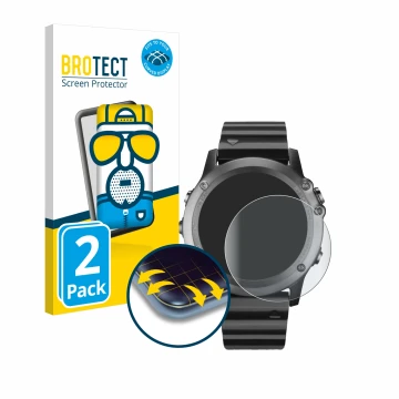 Vorderseite einer Produktverpackung mit dem Markenlogo BROTECT. Daneben ist das Gerät Garmin Fenix 3 mit dem zugehörigen Displ