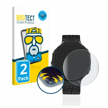 Vorderseite einer Produktverpackung mit dem Markenlogo BROTECT. Daneben ist das Gerät Garmin Forerunner 235 mit dem zugehörige