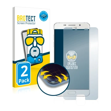 Vorderseite einer Produktverpackung mit dem Markenlogo BROTECT. Daneben ist das Gerät Samsung Galaxy A5 2016 mit dem zugehörig
