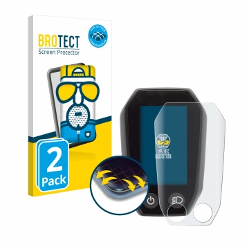 Vorderseite einer Produktverpackung mit dem Markenlogo BROTECT. Daneben ist das Gerät Shimano Steps SC-E6010 mit dem zugehörig