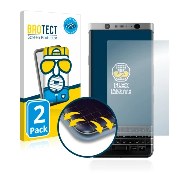 Vorderseite einer Produktverpackung mit dem Markenlogo BROTECT. Daneben ist das Gerät BlackBerry Keyone mit dem zugehörigen Di