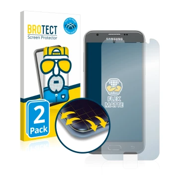 Vorderseite einer Produktverpackung mit dem Markenlogo BROTECT. Daneben ist das Gerät Samsung Galaxy J3 2017 mit dem zugehörig