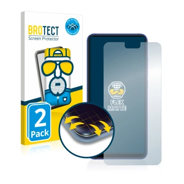 Vorderseite einer Produktverpackung mit dem Markenlogo BROTECT. Daneben ist das Gerät Xiaomi Mi 8 Lite mit dem zugehörigen Dis