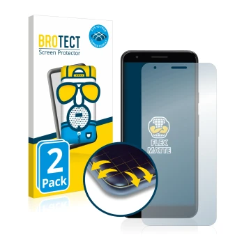 Vorderseite einer Produktverpackung mit dem Markenlogo BROTECT. Daneben ist das Gerät Google Pixel 3a XL mit dem zugehörigen D
