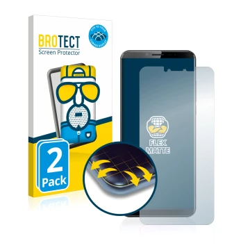 Vorderseite einer Produktverpackung mit dem Markenlogo BROTECT. Daneben ist das Gerät Cubot X19 mit dem zugehörigen Displaysch