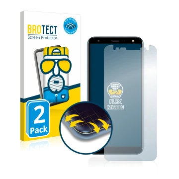 Vorderseite einer Produktverpackung mit dem Markenlogo BROTECT. Daneben ist das Gerät LG K40 mit dem zugehörigen Displayschutz