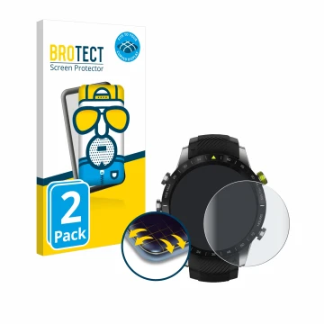 Vorderseite einer Produktverpackung mit dem Markenlogo BROTECT. Daneben ist das Gerät Garmin Marq Athlete mit dem zugehörigen 