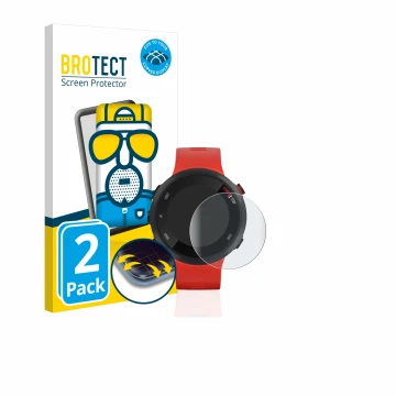Vorderseite einer Produktverpackung mit dem Markenlogo BROTECT. Daneben ist das Gerät Garmin Forerunner 45 mit dem zugehörigen