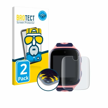 Vorderseite einer Produktverpackung mit dem Markenlogo BROTECT. Daneben ist das Gerät Xplora 4 mit dem zugehörigen Displayschu