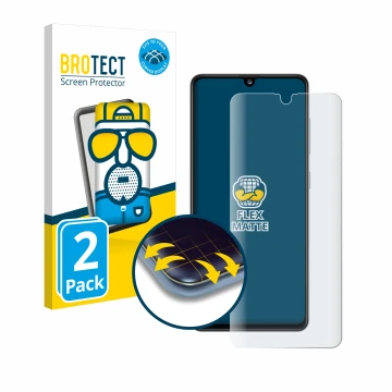 Vorderseite einer Produktverpackung mit dem Markenlogo BROTECT. Daneben ist das Gerät Samsung Galaxy A41 mit dem zugehörigen D
