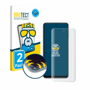 Vorderseite einer Produktverpackung mit dem Markenlogo BROTECT. Daneben ist das Gerät Xiaomi Redmi Note 9S mit dem zugehörigen