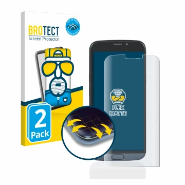 Vorderseite einer Produktverpackung mit dem Markenlogo BROTECT. Daneben ist das Gerät Doro 8050 mit dem zugehörigen Displaysch