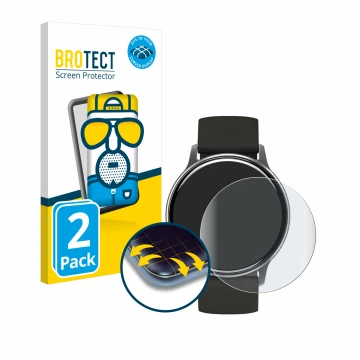 Vorderseite einer Produktverpackung mit dem Markenlogo BROTECT. Daneben ist das Gerät Umidigi Uwatch 2S mit dem zugehörigen Di