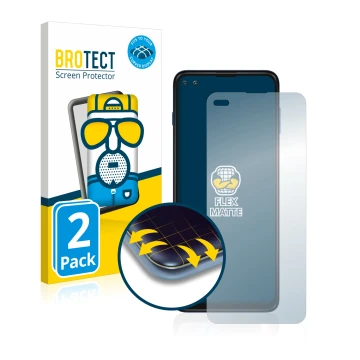 Vorderseite einer Produktverpackung mit dem Markenlogo BROTECT. Daneben ist das Gerät Motorola Moto G 5G Plus mit dem zugehöri
