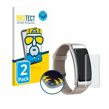 Vorderseite einer Produktverpackung mit dem Markenlogo BROTECT. Daneben ist das Gerät Huawei TalkBand B6 mit dem zugehörigen D