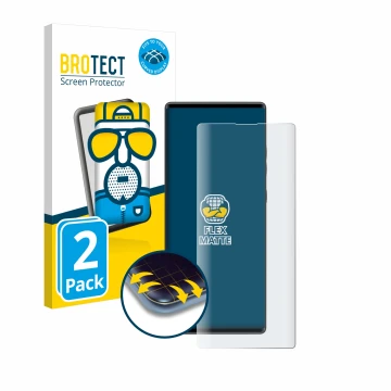 Vorderseite einer Produktverpackung mit dem Markenlogo BROTECT. Daneben ist das Gerät LG Wing mit dem zugehörigen Displayschut