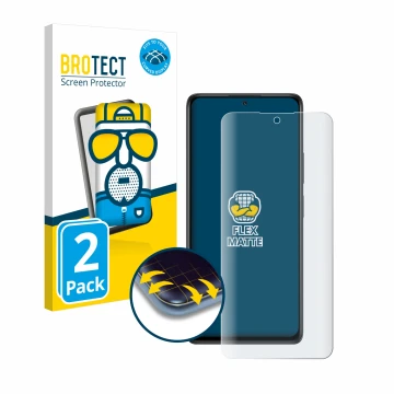 Vorderseite einer Produktverpackung mit dem Markenlogo BROTECT. Daneben ist das Gerät Xiaomi Redmi Note 10 Pro mit dem zugehör