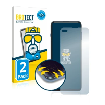 Vorderseite einer Produktverpackung mit dem Markenlogo BROTECT. Daneben ist das Gerät Motorola G100 mit dem zugehörigen Displa