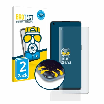 Vorderseite einer Produktverpackung mit dem Markenlogo BROTECT. Daneben ist das Gerät Oppo Reno 6 Pro Plus 5G mit dem zugehöri