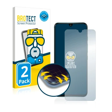 Vorderseite einer Produktverpackung mit dem Markenlogo BROTECT. Daneben ist das Gerät Wiko Power U30 mit dem zugehörigen Displ