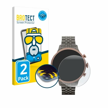 Vorderseite einer Produktverpackung mit dem Markenlogo BROTECT. Daneben ist das Gerät Fossil Gen 6 (42mm) mit dem zugehörigen 