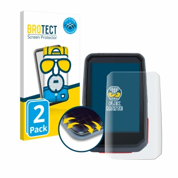 Vorderseite einer Produktverpackung mit dem Markenlogo BROTECT. Daneben ist das Gerät Sigma ROX 4.0 mit dem zugehörigen Displa