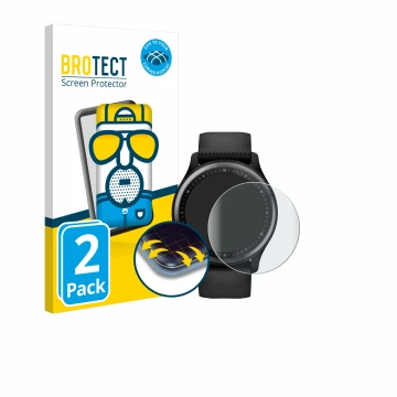 Vorderseite einer Produktverpackung mit dem Markenlogo BROTECT. Daneben ist das Gerät Garmin Vivomove Sport mit dem zugehörige