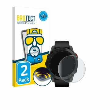 Vorderseite einer Produktverpackung mit dem Markenlogo BROTECT. Daneben ist das Gerät Garmin epix (Gen. 2) mit dem zugehörigen
