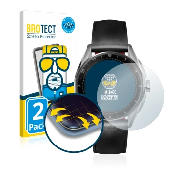 Vorderseite einer Produktverpackung mit dem Markenlogo BROTECT. Daneben ist das Gerät TAG Heuer Connected Calibre E4 (42 mm) m