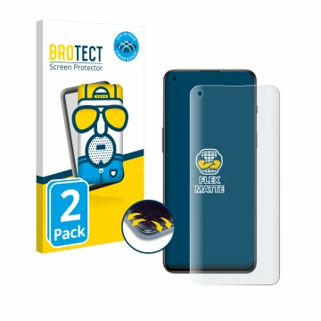 Vorderseite einer Produktverpackung mit dem Markenlogo BROTECT. Daneben ist das Gerät OnePlus Nord 2T 5G mit dem zugehörigen D