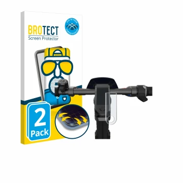 Vorderseite einer Produktverpackung mit dem Markenlogo BROTECT. Daneben ist das Gerät NIU KQi3 Pro mit dem zugehörigen Display