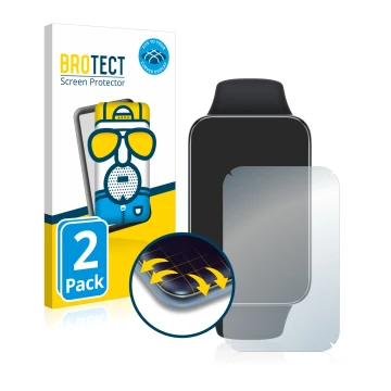 Vorderseite einer Produktverpackung mit dem Markenlogo BROTECT. Daneben ist das Gerät Xiaomi Smart Band 7 Pro mit dem zugehöri