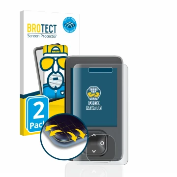 Vorderseite einer Produktverpackung mit dem Markenlogo BROTECT. Daneben ist das Gerät Dexcom G7 CGM mit dem zugehörigen Displa