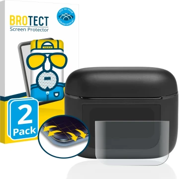 Vorderseite einer Produktverpackung mit dem Markenlogo BROTECT. Daneben ist das Gerät JBL Tour Pro 2 mit dem zugehörigen Displ