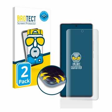 Vorderseite einer Produktverpackung mit dem Markenlogo BROTECT. Daneben ist das Gerät Xiaomi Redmi Note 12 Pro 5G mit dem zuge